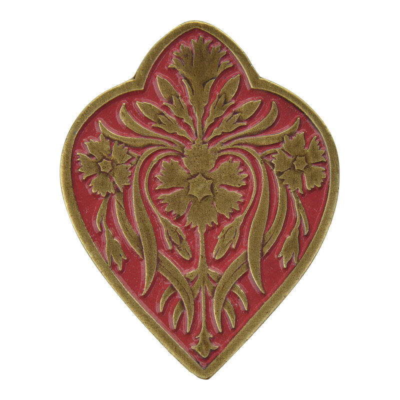 English Garden Novelty Knob, Antique Brass/ Cayenne