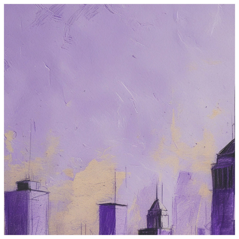 Couvertures mauves City Skyline, 50 po L x 60 po H