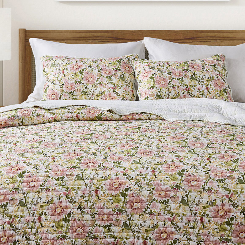 Ensemble de courtepointe festonnée Floral Bloom, Simple/Simple TG