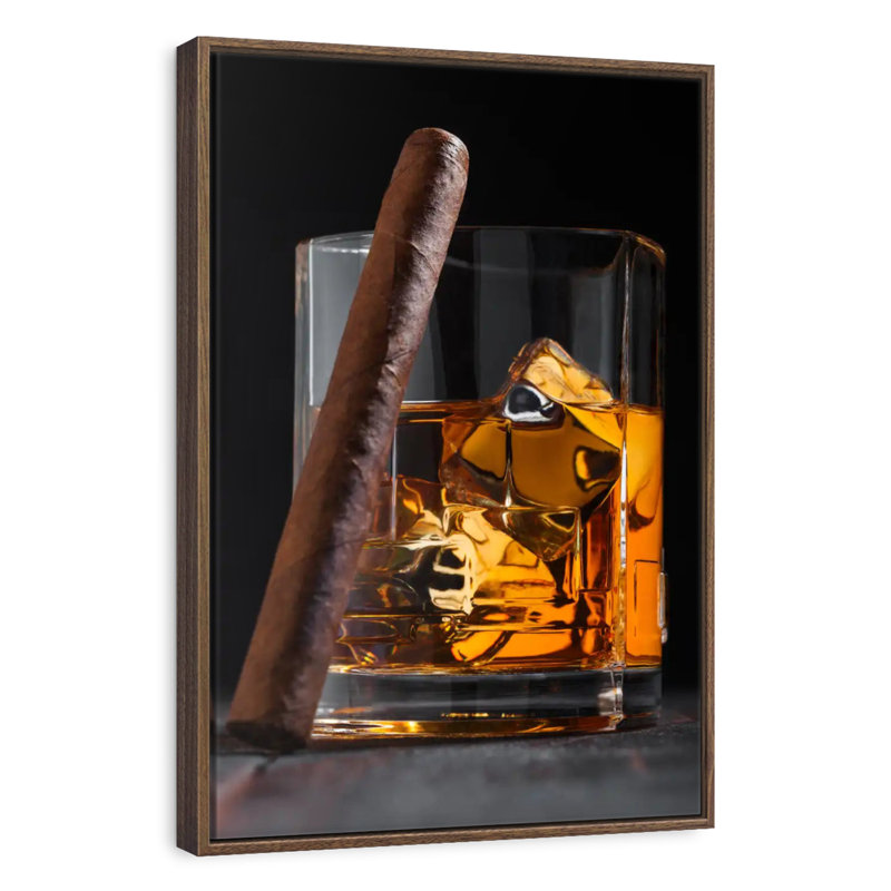 Luxueux malt écossais whisky, 9" x 13", Cadre flottant noyer