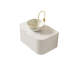 Meuble-lavabo 30 po, meuble-lavabo rayé à bords arrondis avec tiroir, cuve en céramique blanc mat et plateau en pierre frittée blanc de Carrare, pré-assemblé, couleur blanche-1041541100-1041541101