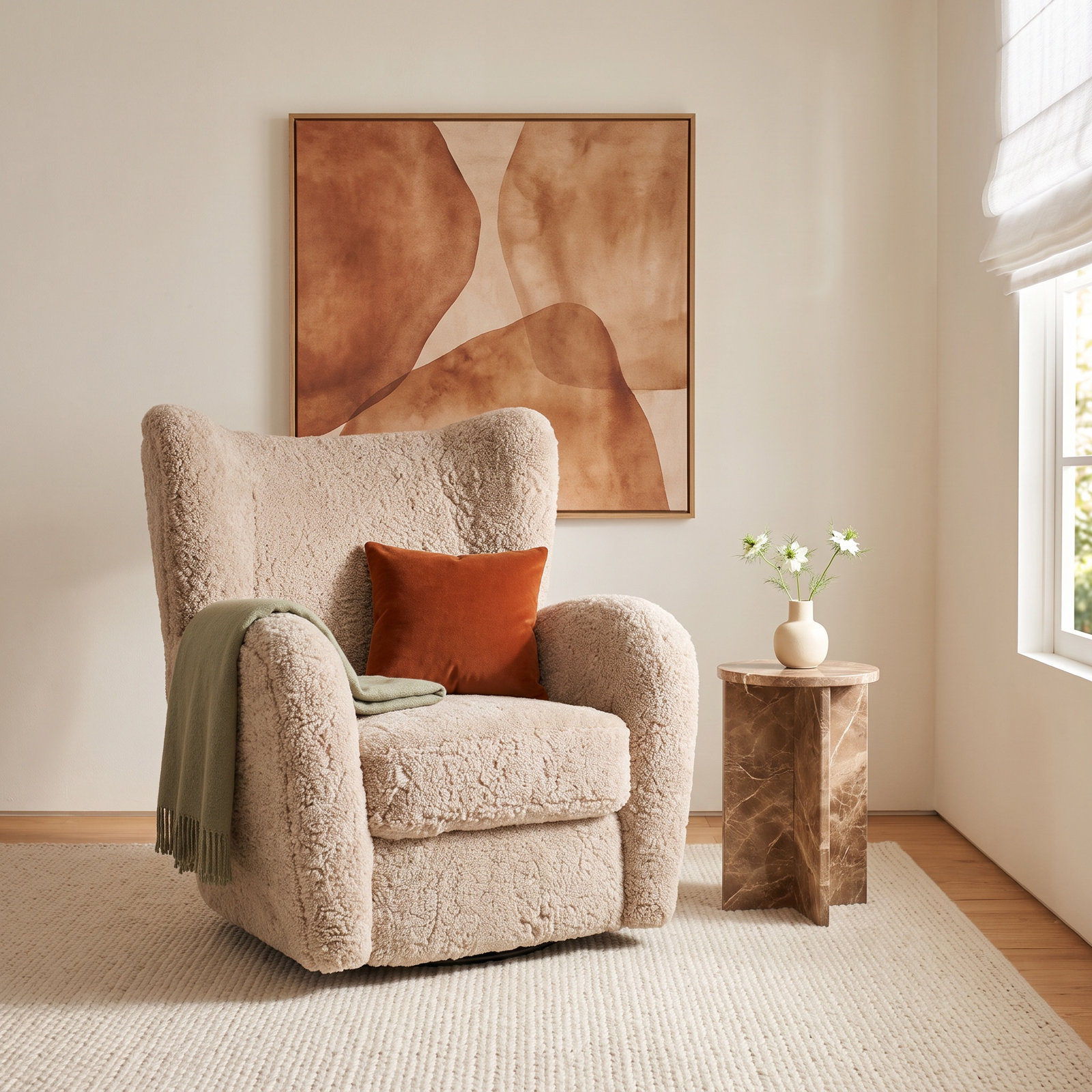 Toph Pine Swivel Armchair