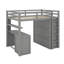 Lit mezzanine double avec tiroirs, bureau et garde-robe-1886384592