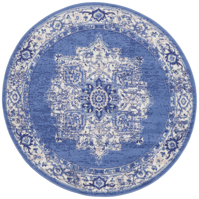 Tapis bleu marine Harriet, Rond 5 pi