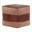 Repose-pieds, cuir véritable industriel Pouf brun clair en toile par LumiSource | Brun foncé | Cuir-1558479986