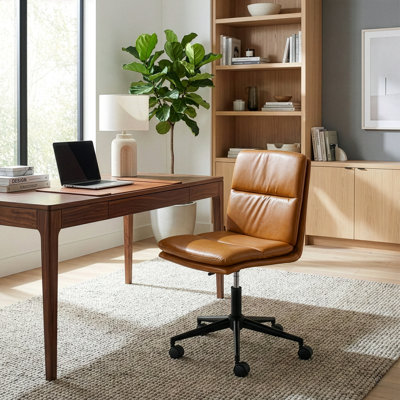 Chaise de travail pivotante en similicuir Moller