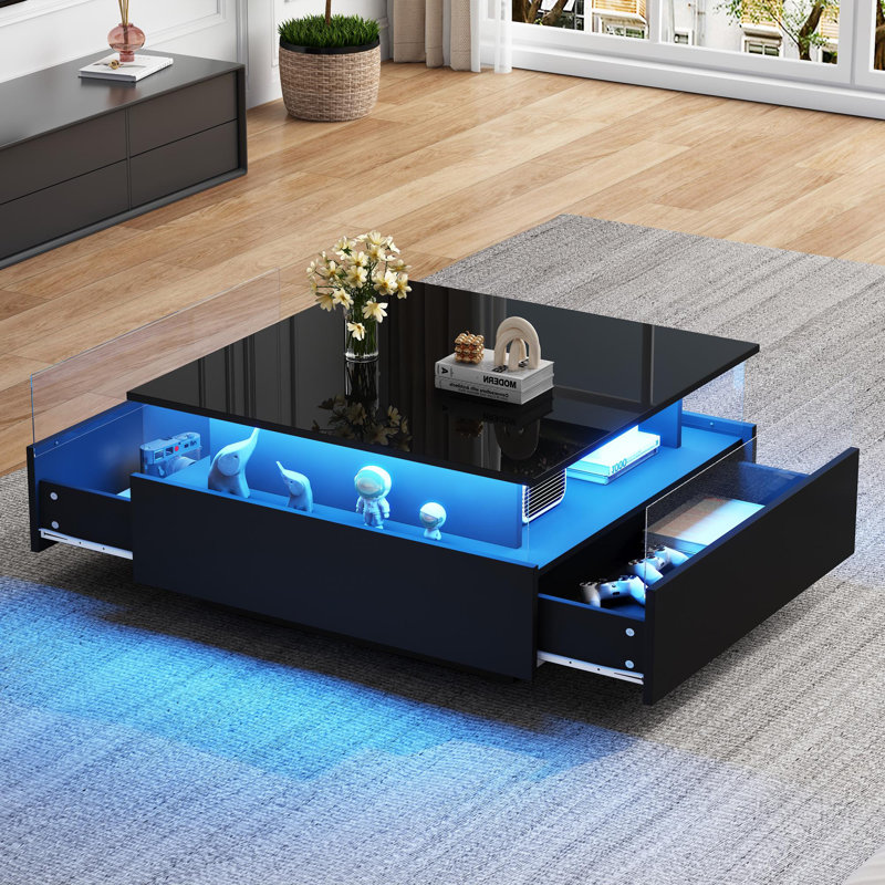 Deakyn Coffee Table with Storage, Black