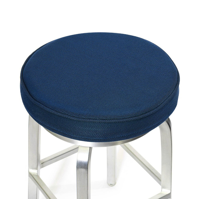 Bar Stool Cushions, Memory Foam Round Bar Stool Covers With Non-Slip Backing And Elastic Band, 14", Navy