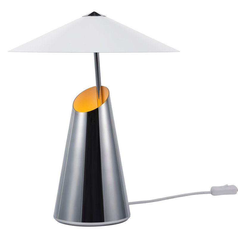 Taido Metal Desk Lamp, Chrome, White