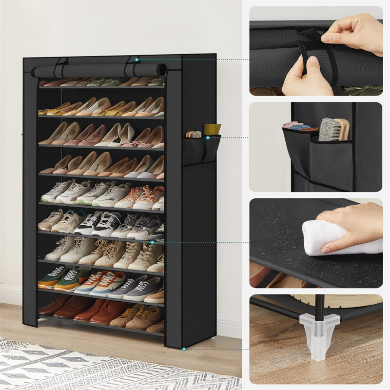 50 Pair Shoe Rack, Black