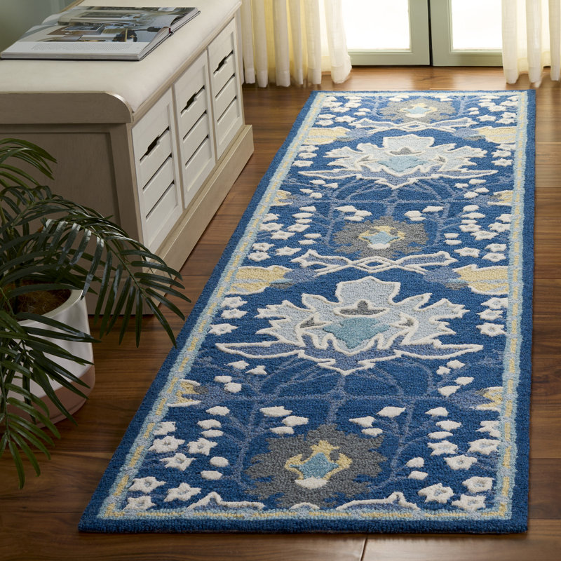 Earthly Treasures Hand Tufted Wool;Cotton;Viscose Floral Indoor Rug, Runner 2'3" x 8'