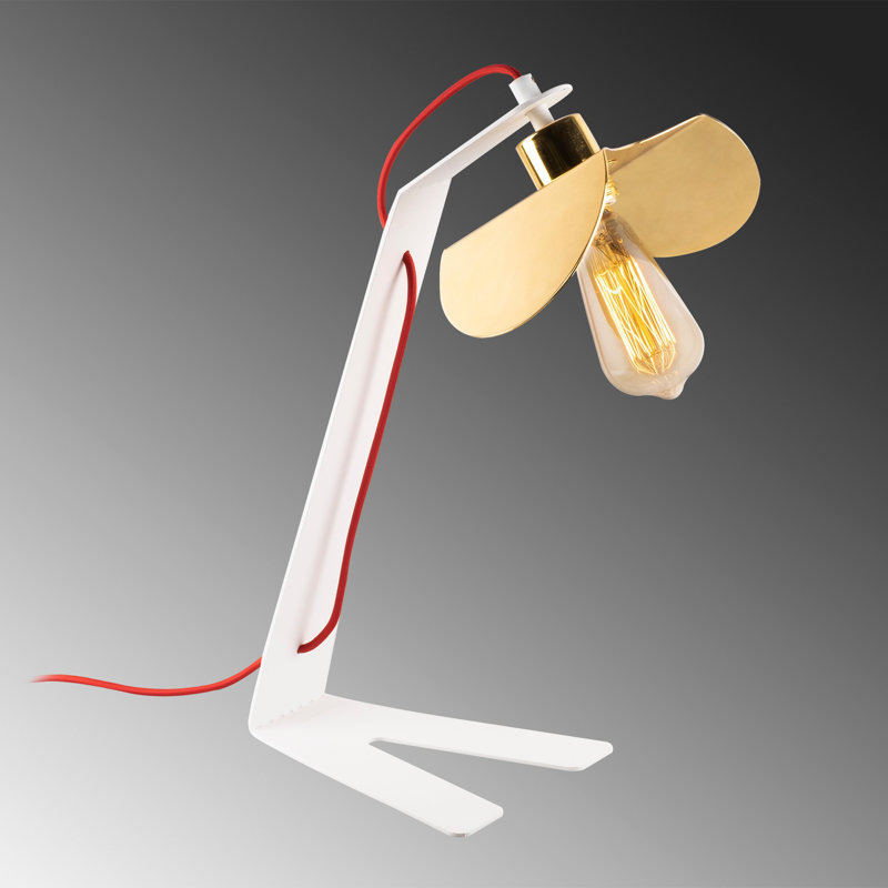 Lampe de bureau 18,9 po Akram, Blanc, Or