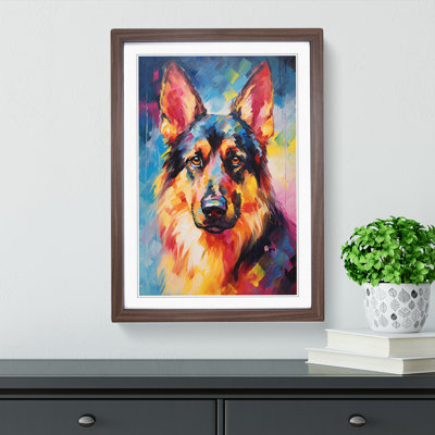German Shepherd Impressionism - Framed Print