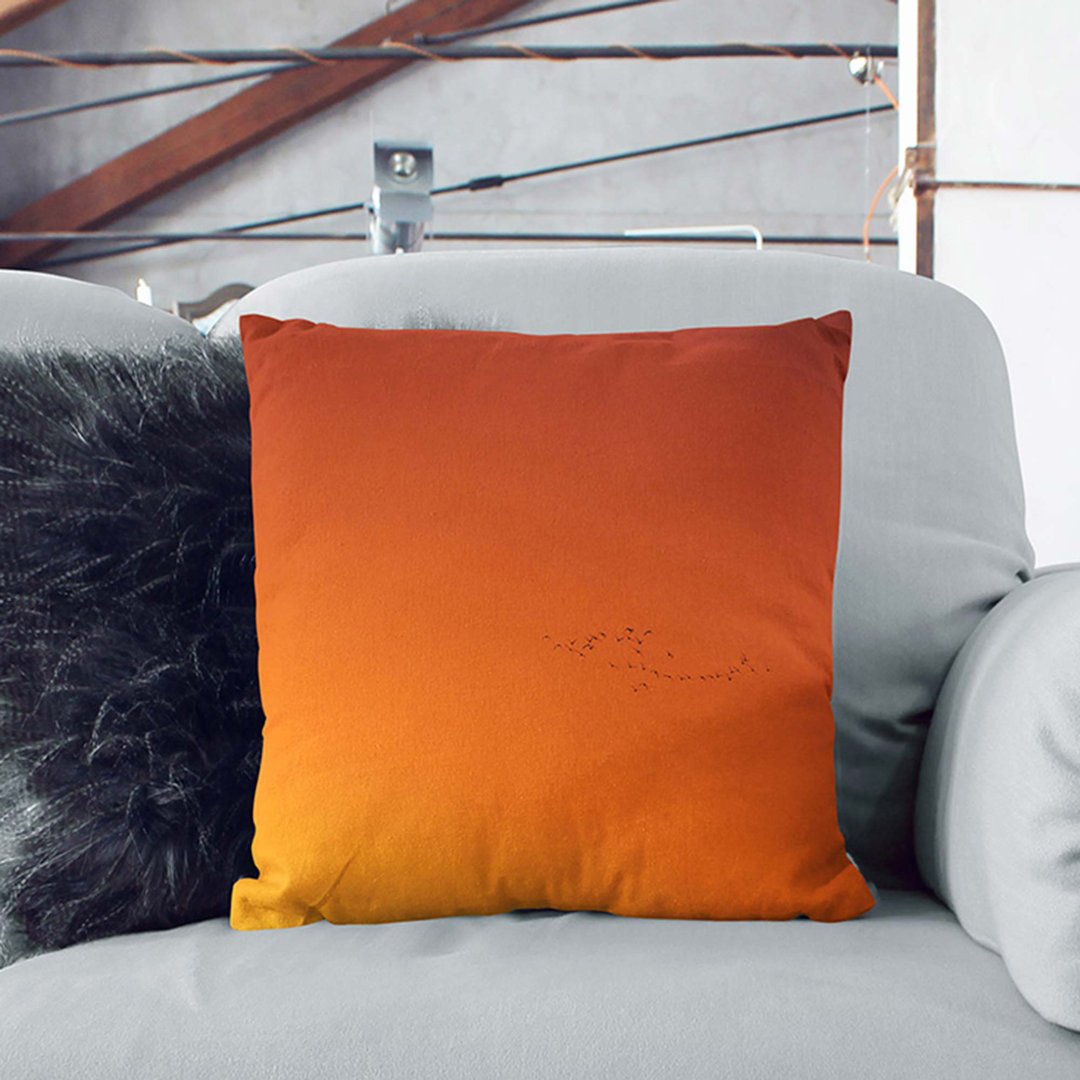 Birds in Flight During a Sunrise Cushion with Filling