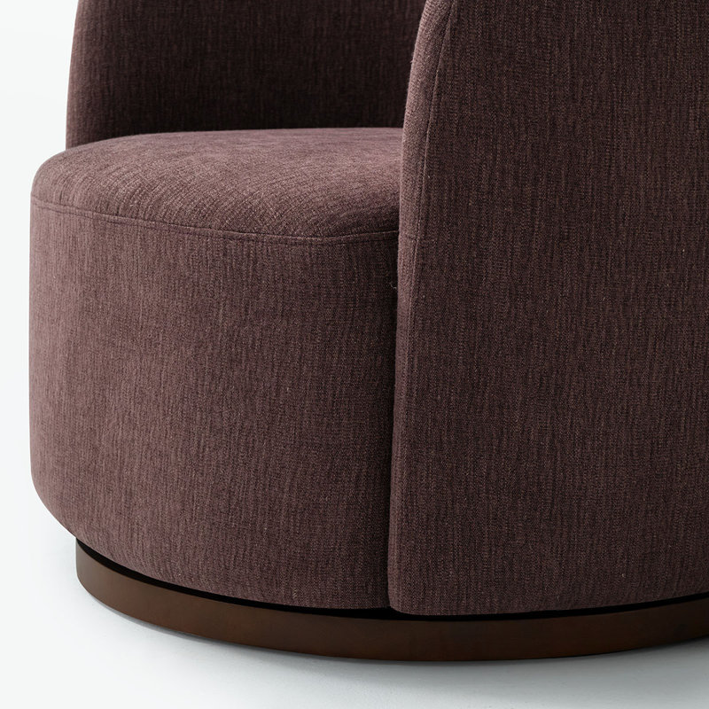 Ensemble de chaises d'appoint modernes pivotantes en tonneau avec siège rembourré, Mûre blanche