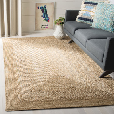 Marie Natural Fiber Hand Woven Jute And Cotton With Latex Solid Color Rug