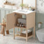 Ensemble de meuble-lavabo sur pied 20 po avec lavabo en céramique, ensemble de meuble-lavabo simple autoportant avec porte à fermeture douce, 20 po