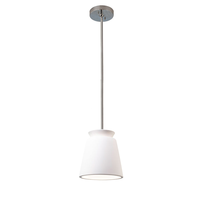 Luminaire suspendu en forme de dôme à 1 lumière Radiance, Bisque, Chrome poli, Incandescente (non incluse)