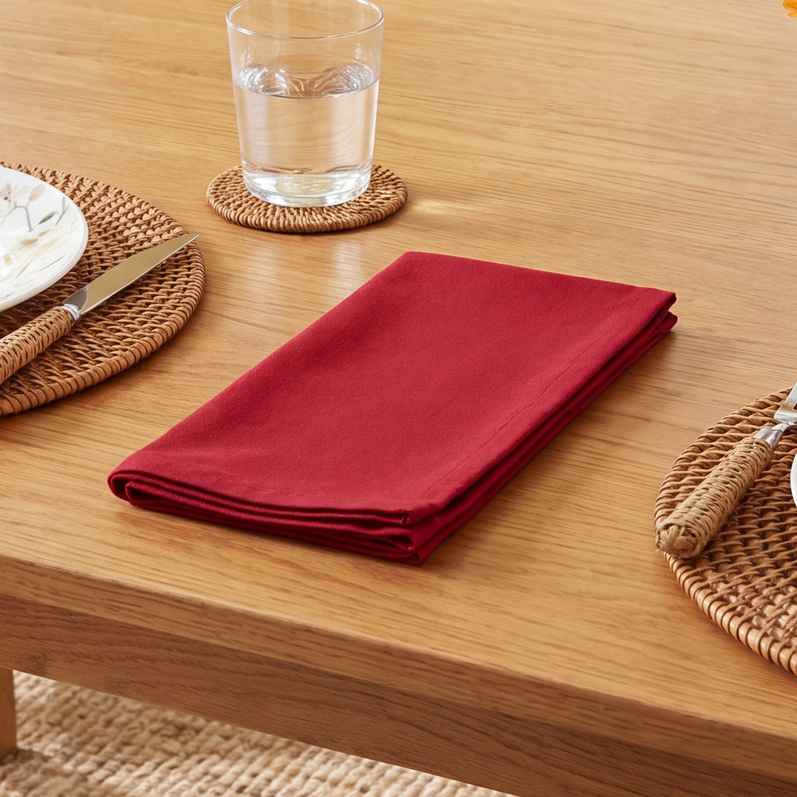 Asberry Dining Linen Set, Red