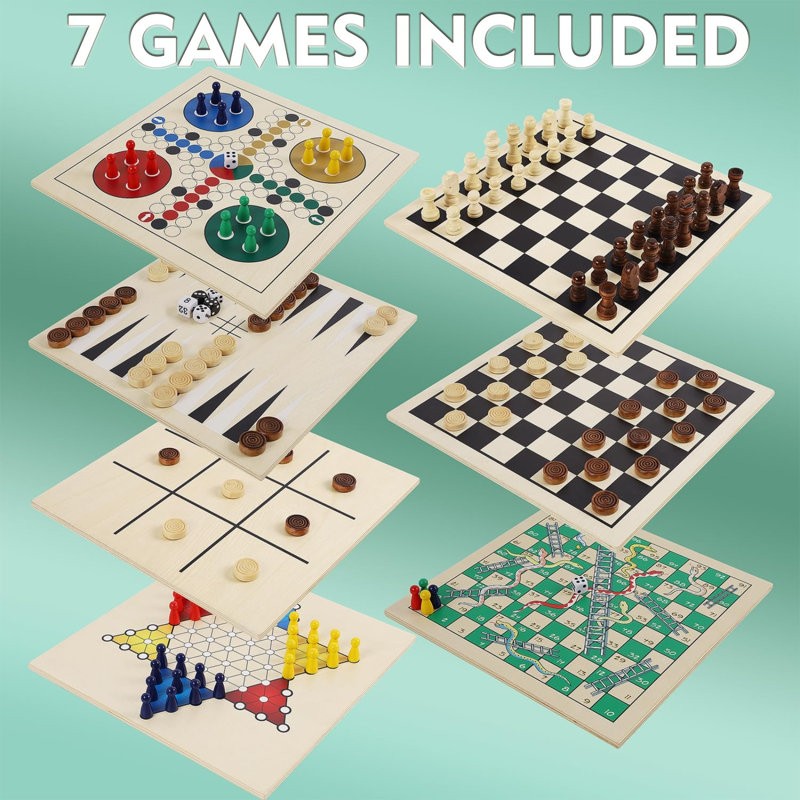 Bisiot 11'' L Manufactured Wood Game Set