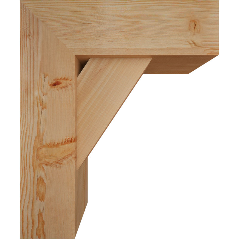 Traditional Block Bracket w/ Offset Brace, 24 x 20, 7 1/2"W Douglas Fir (Smooth)