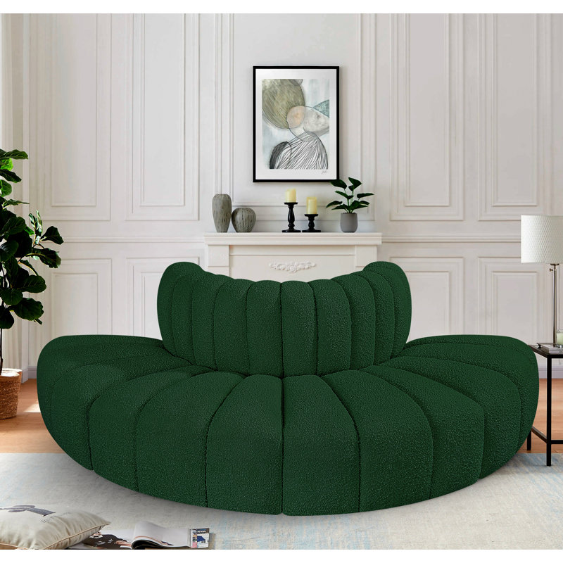 Iyleena Upholstered Sofa & Chaise, Green Boucle Fabric