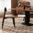 Walnut-colored rectangular dining table set-1702454467-1702454466