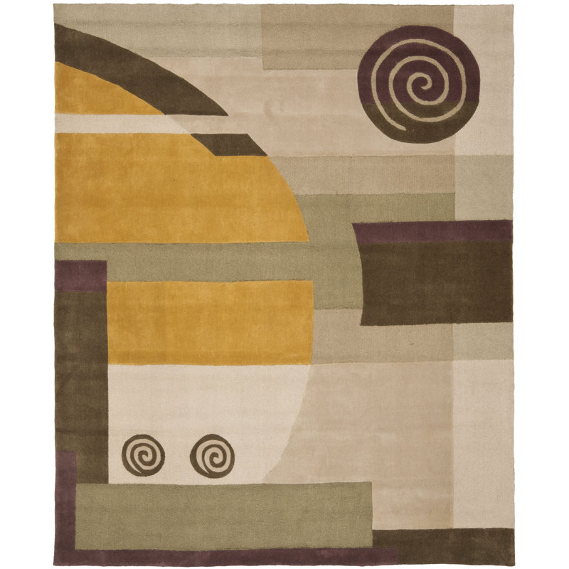 Charbonneau Drive Hand Tufted Wool Abstract Rug, Rectangle 8' x 11'