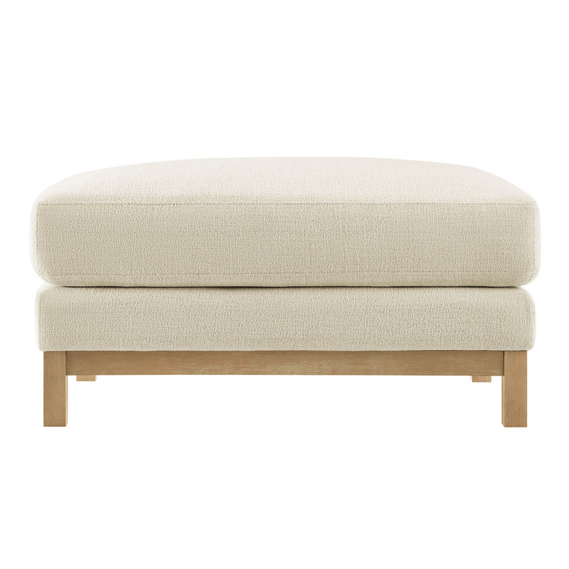Roscoe Fabric Ottoman, Ivory