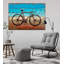 Cycling to the Beach print on metal