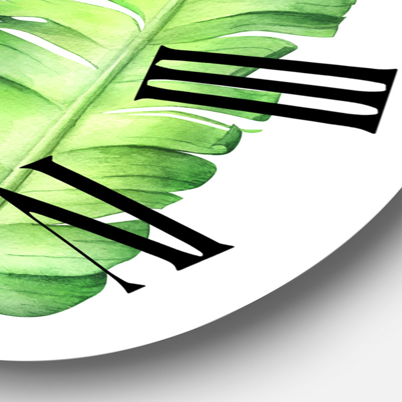 Tropical Banana Leaves - horloge murale, Surdimensionné