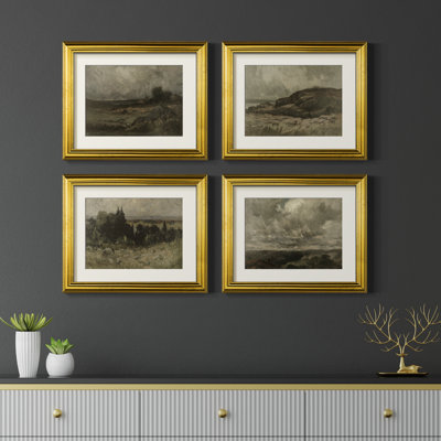 Vintage Landscape LXXXIV  -4 Piece Set of Framed Prints