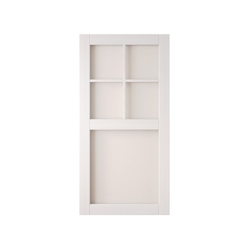 Porte de grange coulissante en bois massif non assemblé de 40 po x 80 po à 5 verres de couleur blanche seulement