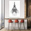 Eiffel Tower Paris Sketch Classic Romantic Abstract Architecture City Wall Art Print by Alex Nereuta - Wrapped Canvas Print-1561254623