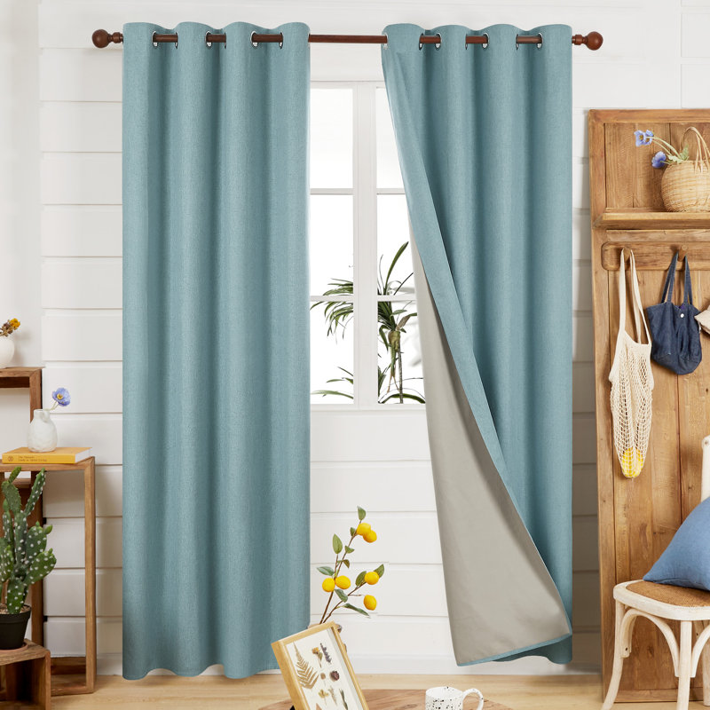 Paire de rideaux occultant Lythrodontas, L 52 po x H 84 po, Sarcelle