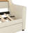 Twin Size Daybed With Trundle, Upholstered In PU Leather With Charging Station And LED Lights-356123435