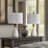 24.5 in. White Modern Dimmable Resin For Bedroom/Living Room Bedside Desk Nightstand Traditional Table Lamp With White Linen Drum Shade