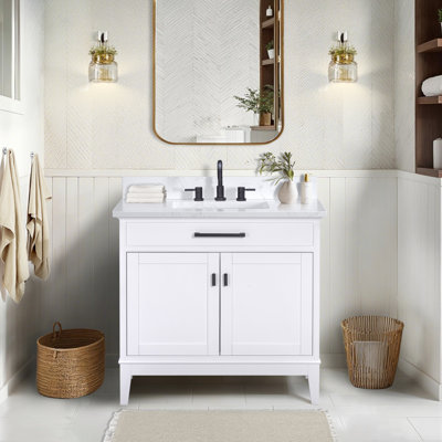 Meuble-lavabo simple 36 po avec plateau Anglet