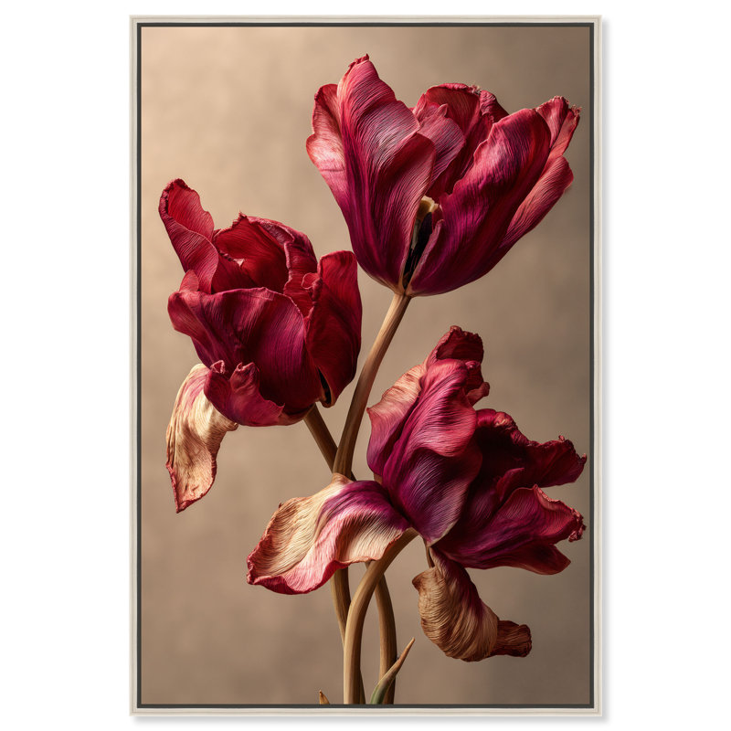 Dark Silk Remains Print by Oliver Gal, 37"H x 55"W, Silver Floater Frame