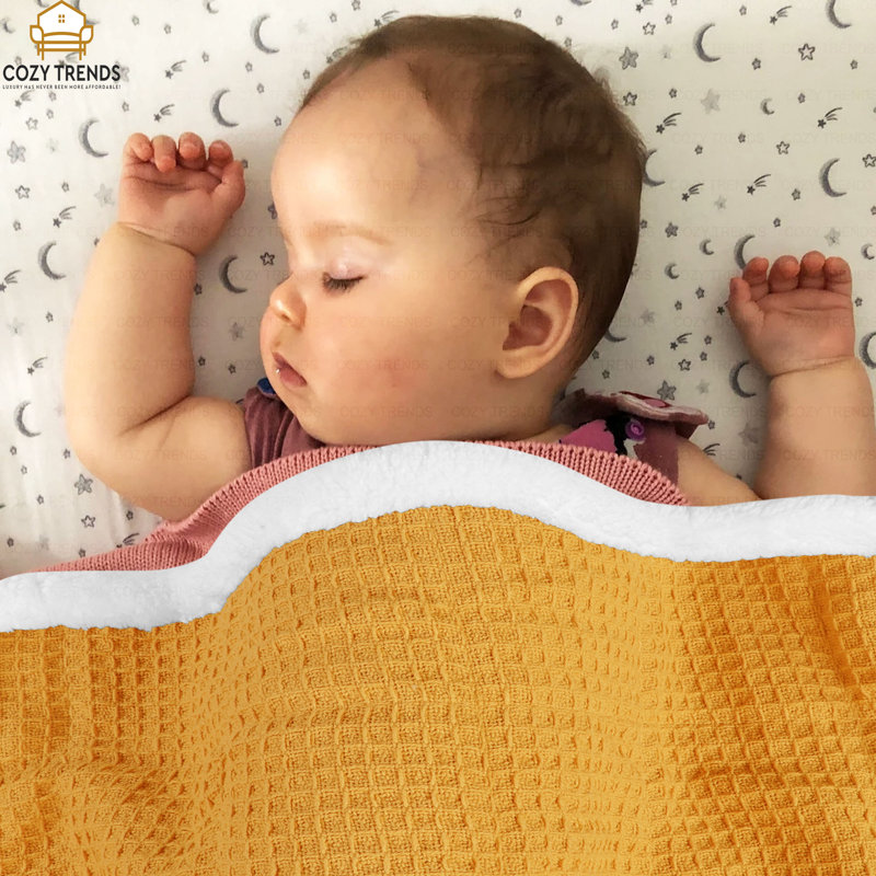 Couverture pour bébé en coton, Moutarde