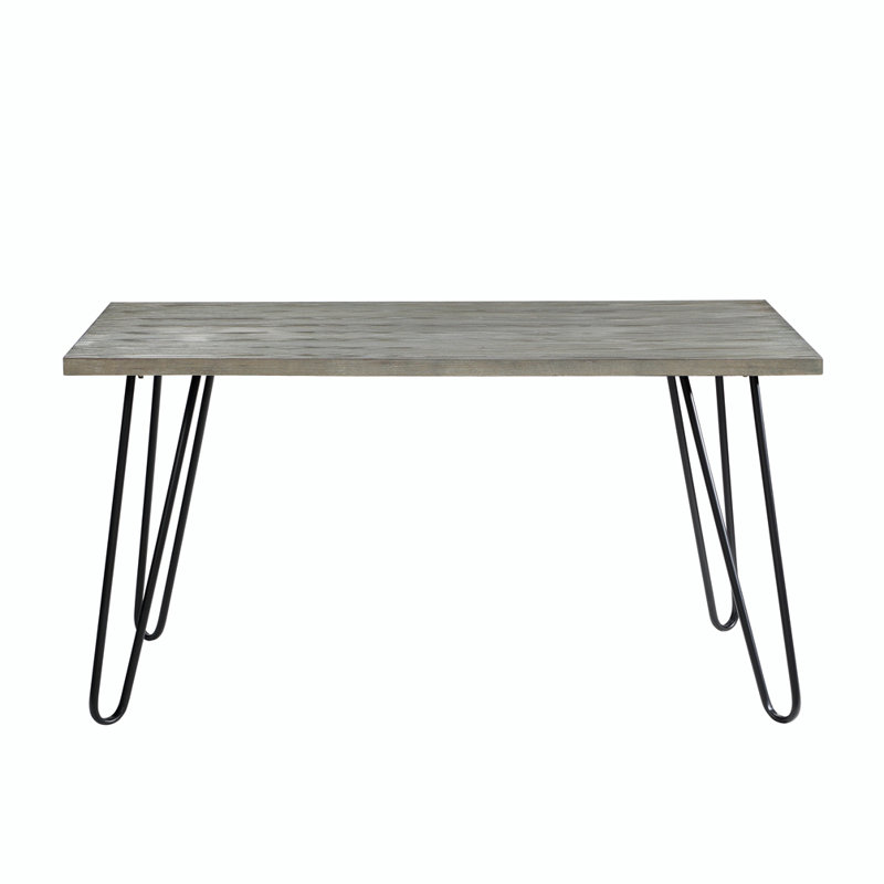 Extendable Oak Metal Base Dining Table