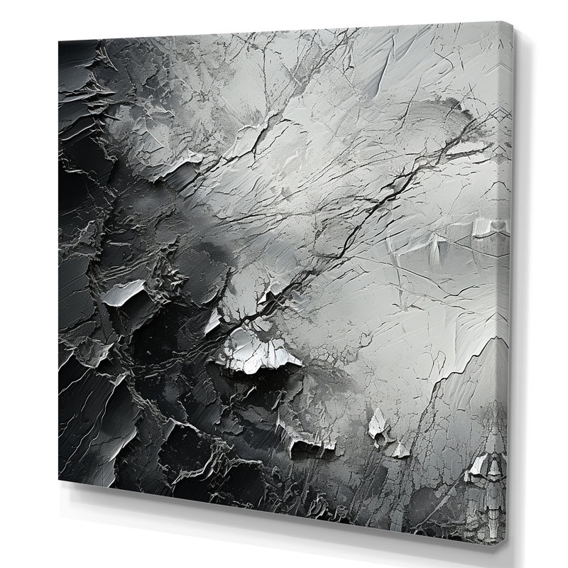 Minimalisme, glacier noir et blanc sur toile, H 36 po x l 36 po x P 1,5 po, Toile tendue