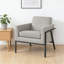 Chaise d'appoint moderne gris avec structure en bois massif et coussin amovible - largeur de 30 po