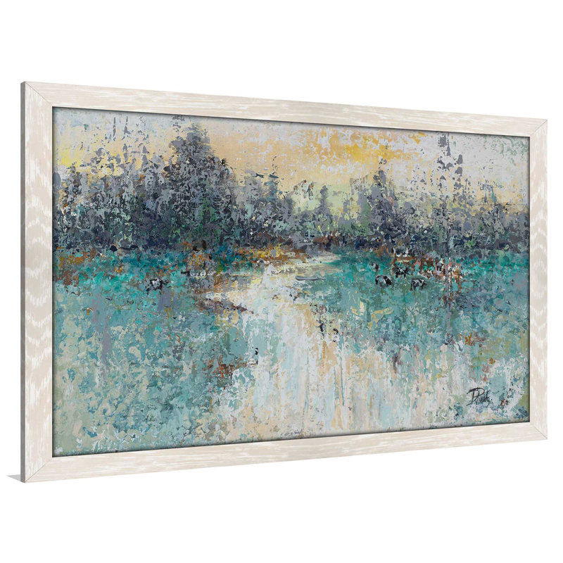 « wild fields », reproduction de peinture à l’acrylique encadrée, H 21,5 po x l 27,5 po x P 0,75 po