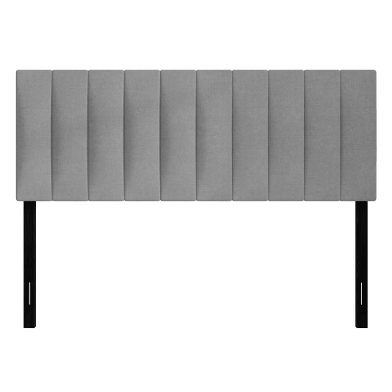 Dennis Queen Upholstered Headboard, Gray, Queen