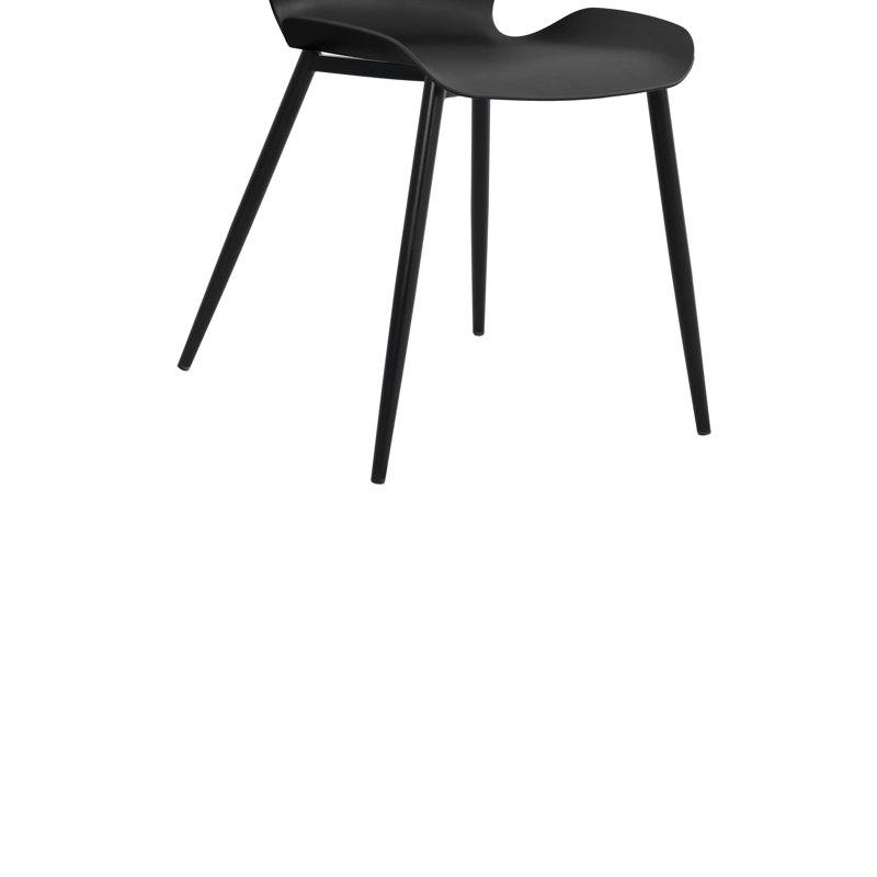 Pair of Aspen Carnaby Kitchen Chairs, Plastic Seat With Black Legs, Black