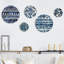 Motif tribal indigo - ensemble de 5 décorations murales abstraites en métal Boho