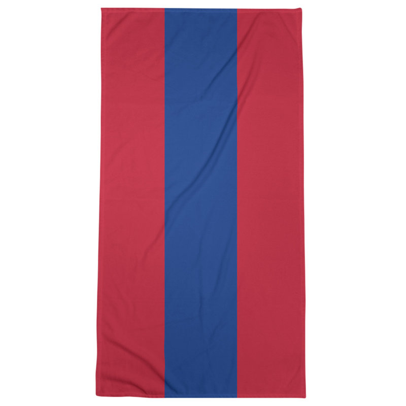 Cotton Blend Beach Towel, Red/Dark Blue