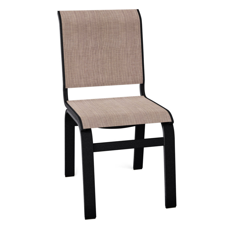 Chaise d'appoint de salle à manger Hiraku, Noir texturé, Fenouil Augustine Sunbrella®