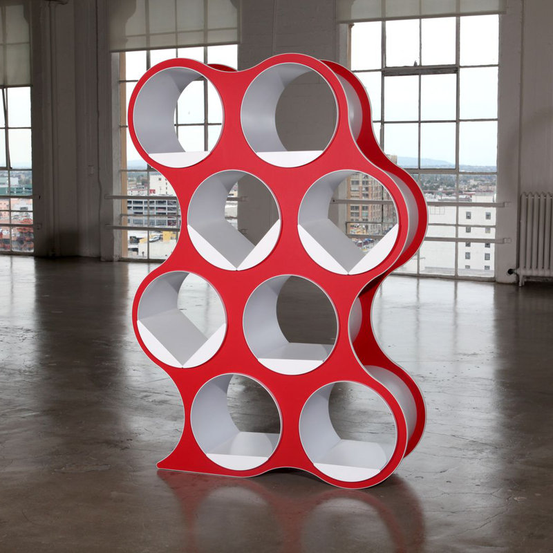 Bibliothèque géométrique BOLLA Pop, 8 tablettes, Rouge